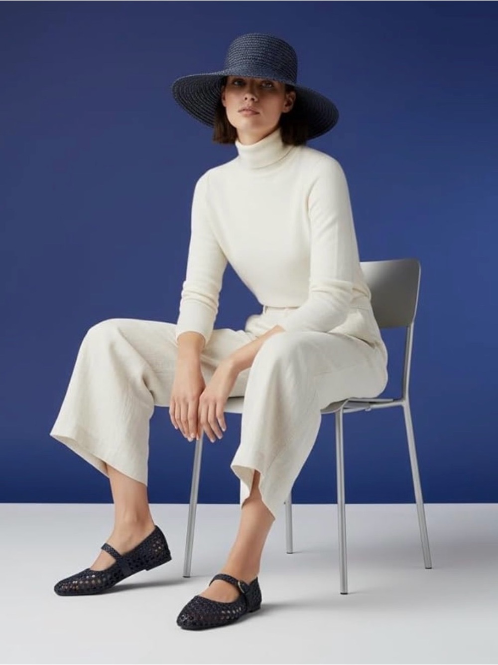 Navy Weston Mesh Mary Jane Flats